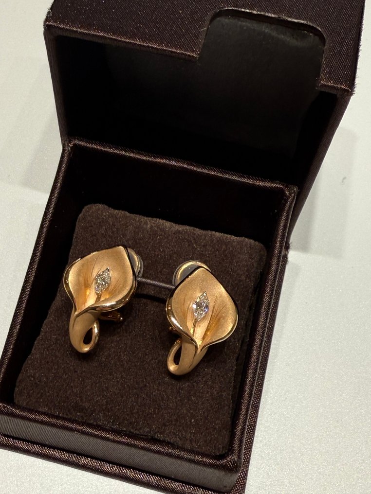 Annamaria Cammilli - Σκουλαρίκια - CALLA ANNIVERSARY - 18 καράτια Κίτρινο χρυσό - 0.32ct. tw. Διαμάντι (Φυσικό) - Διαμάντι #1.0