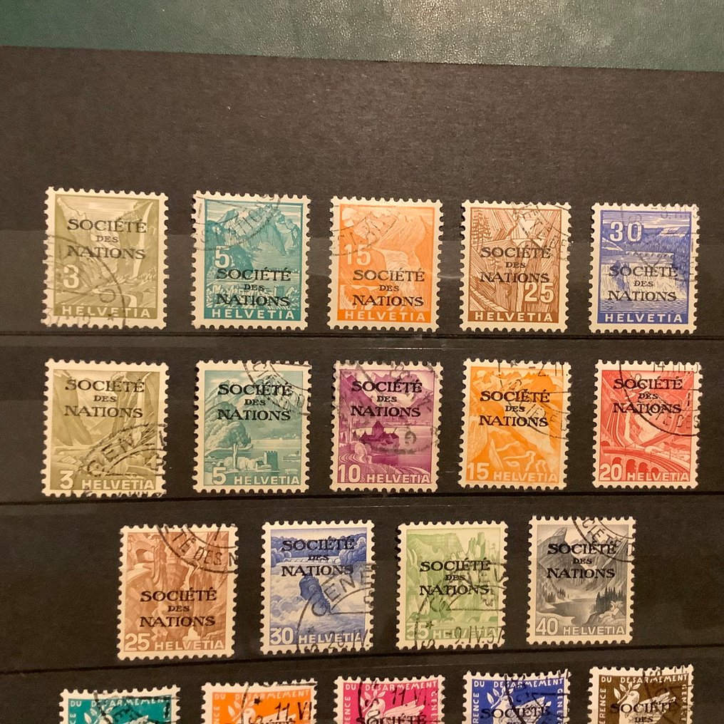 Ελβετία 1934/1944 - Σφραγίδες υπηρεσίας για SDN - κοινότητα των εθνών. - Zumstein 36/55 en 57/90 #2.1