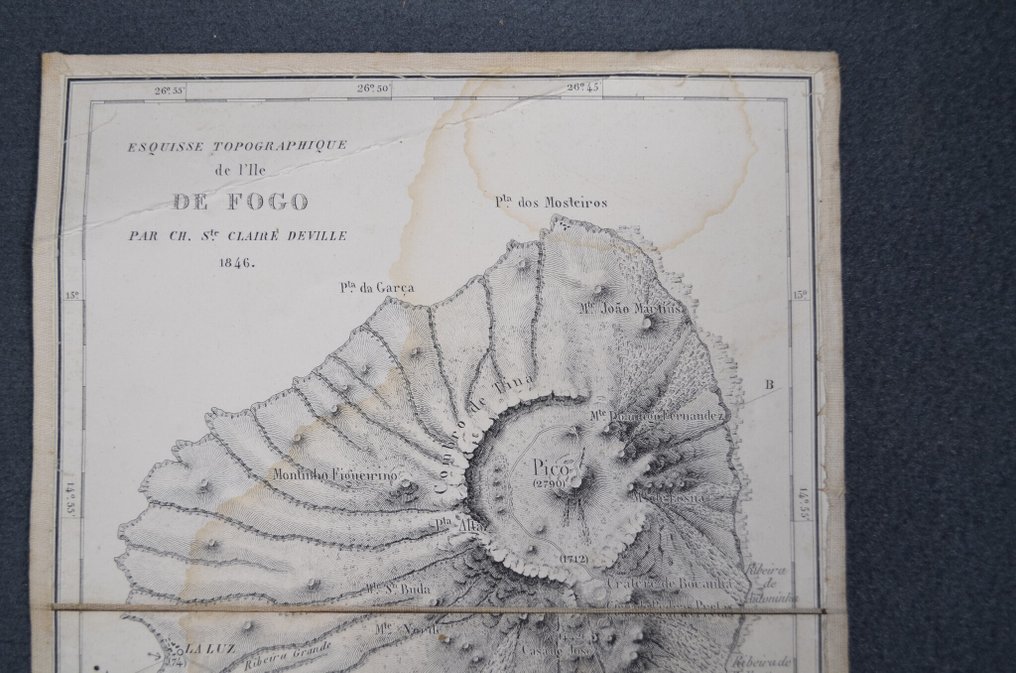 維德角 - Ile de Fogo; Charles Sainte-Claire Deville (1814-1876) - Esquisse topographique de l’île de Fogo, 1846 - 1821-1850 #2.1