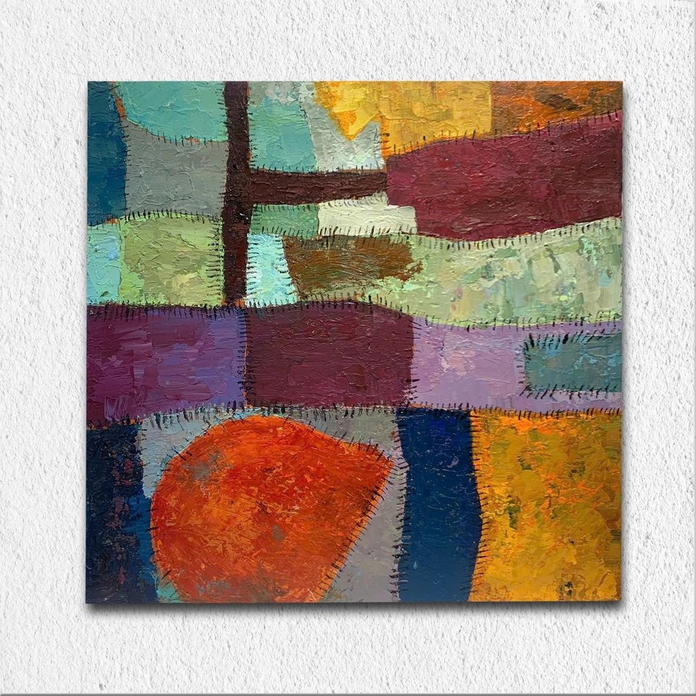 Tung Lam - Soleil Cousu 80 x 80 cm #1.0