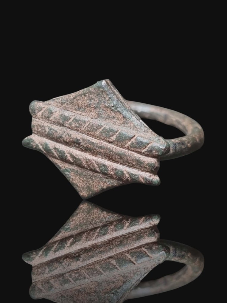 Medieval, Era dos Cruzados Bronze, Selo Militar Raro e Deslumbrante Anel (Sem preço de reserva) #1.0