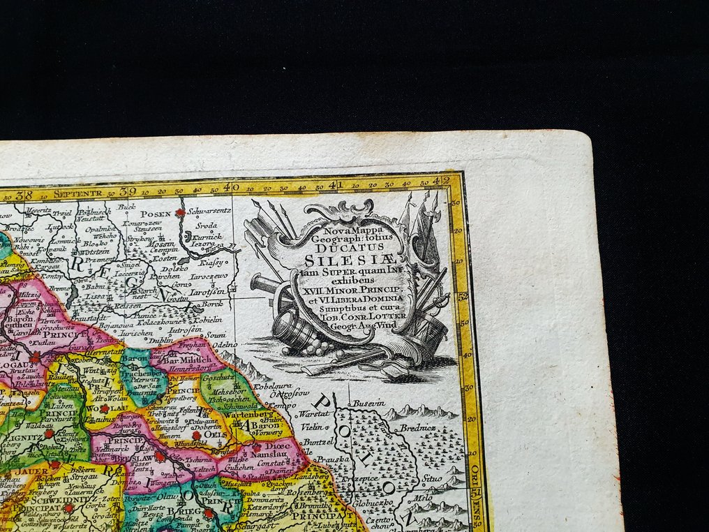 Europa - Poland / Lithuania / Czech Republik / Baltic Sea / Bohemia / Prague / Silesia / Brno / Moravia; Matthaus Seutter / C. Lotter - Nova Mappa Geographica, Totius Ducatus Silesiae - 1721-1750 #4.3