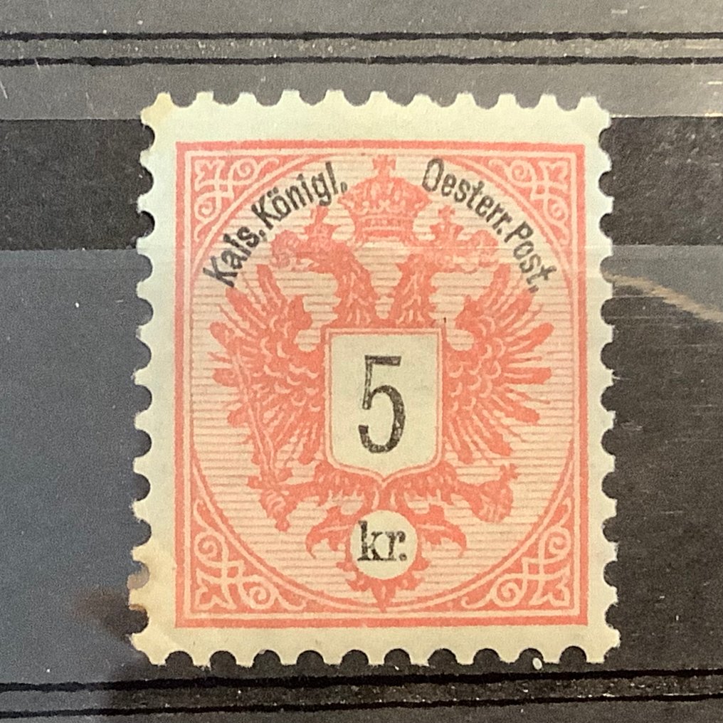 奧地利 1883 - 5 克罗伊泽尔双头鹰 - 居中 - Michel 46 D #1.0