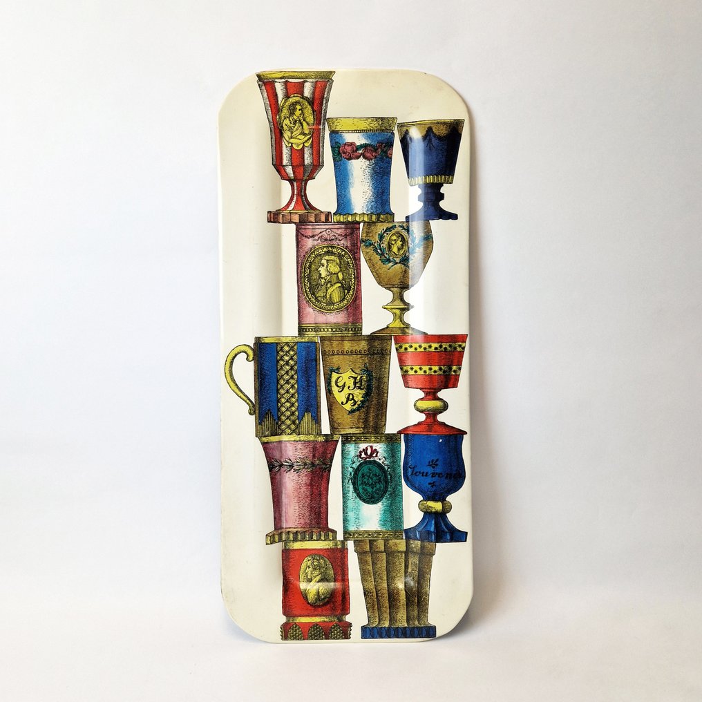 Fornasetti-Milano - Piero Fornasetti - 托盤 - 金屬 - 波希米亚的玻璃杯 #1.0