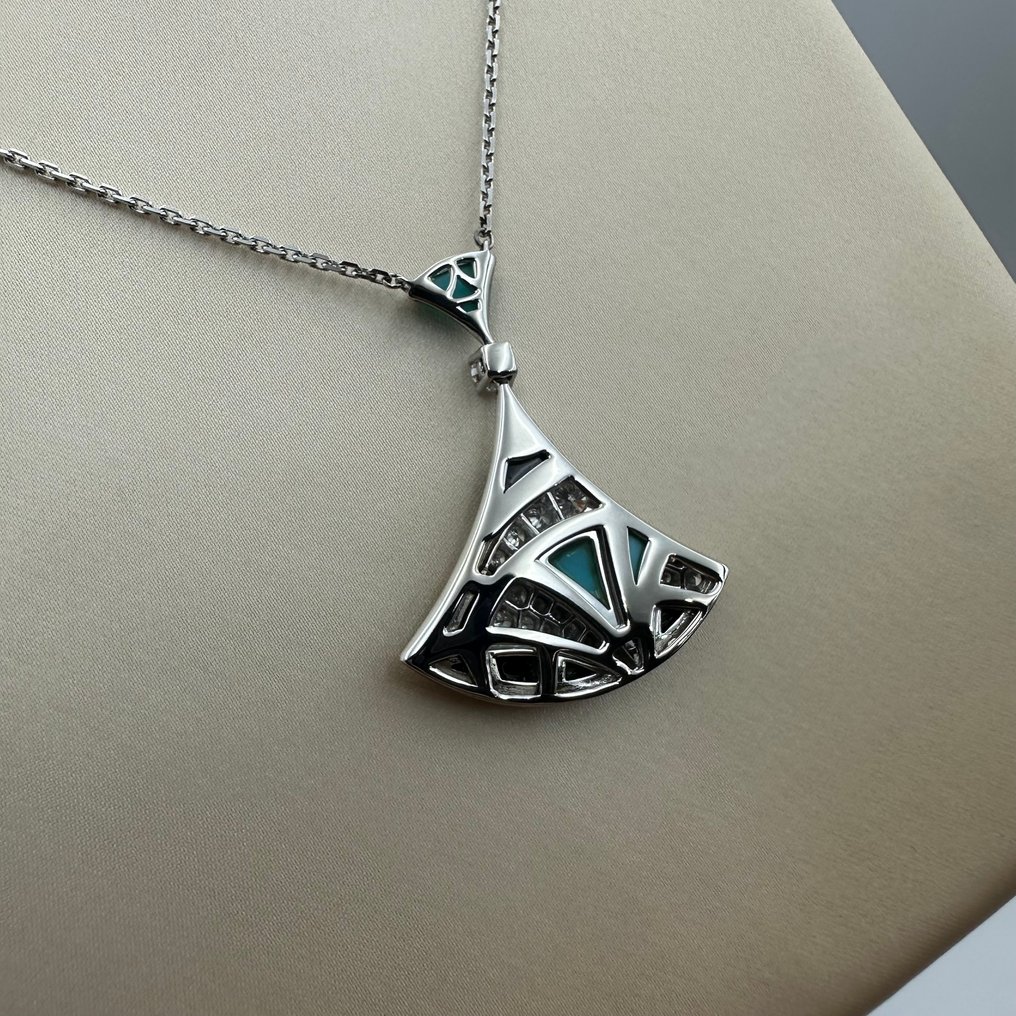 Bvlgari - Ketting met hanger - 18 karaat Witgoud #2.1