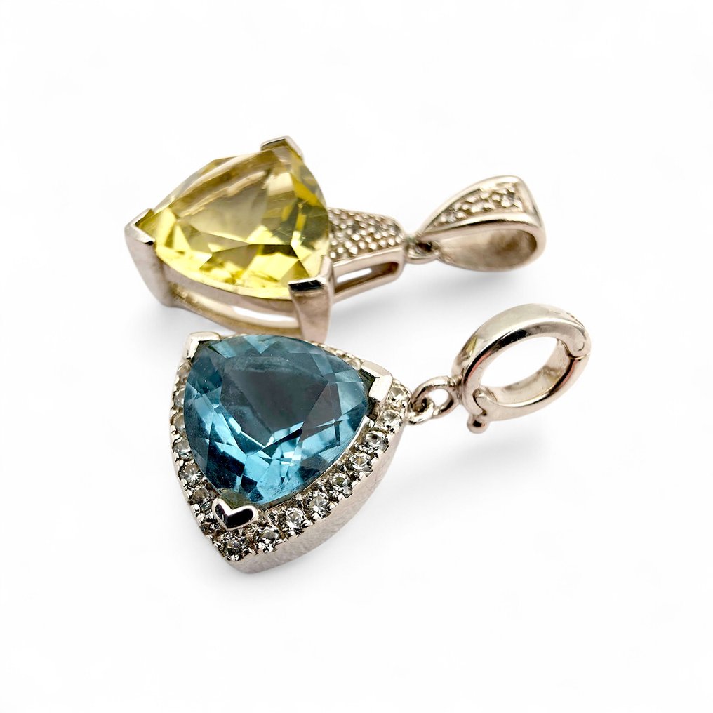 χωρίς τιμή ασφαλείας - Σετ κοσμημάτων 2 τεμαχίων Ασημί - (Πιστοποιημένο) #2.1