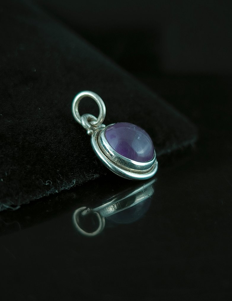 紫水晶 吊坠 - 高度: 20 mm - 宽度: 13 mm- 1.92 g - (1) #3.2