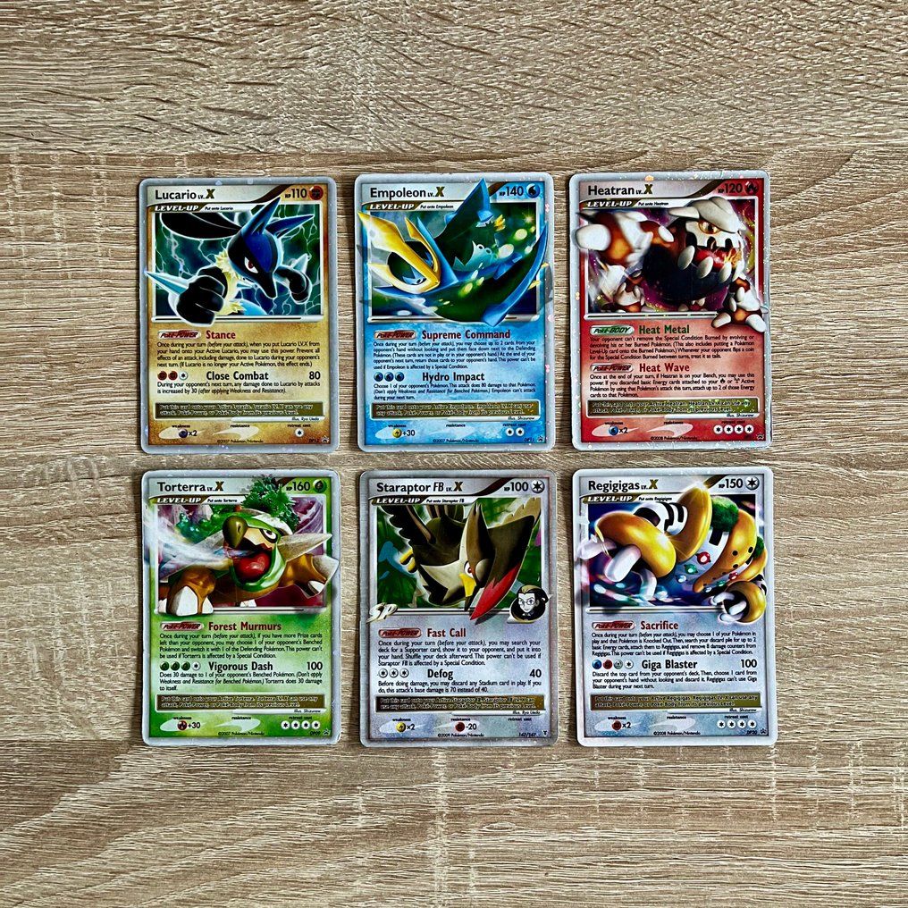 6 Card - LUCARIO LV.X, EMPOLEON LV.X, HEATRAN LV.X, TORTERRA LV.X, STARAPTOR LV.X, REGIGIGAS LV.X #1.0