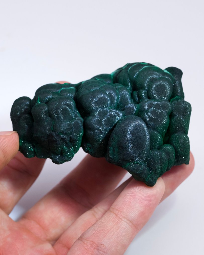 Malachit botrioidal excelent cu Chantilly - Înălțime: 4 cm - Lățime: 7.1 cm- 162 g - (1) #1.0