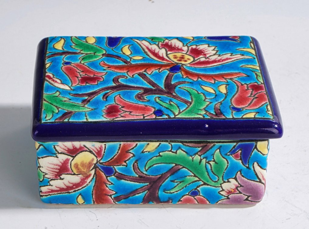 La Faïencerie de Longwy - Πιατέλα - Πιατέλα με φυτικό διακόσμηση Cloisonné. - Πήλινο #1.0