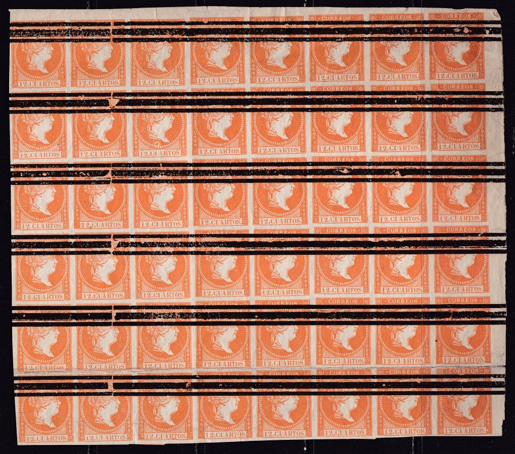 Spania 1855 - Ikke utstedt Isabel II - Blokk 48 - Edifil nº NE 1a S #1.0
