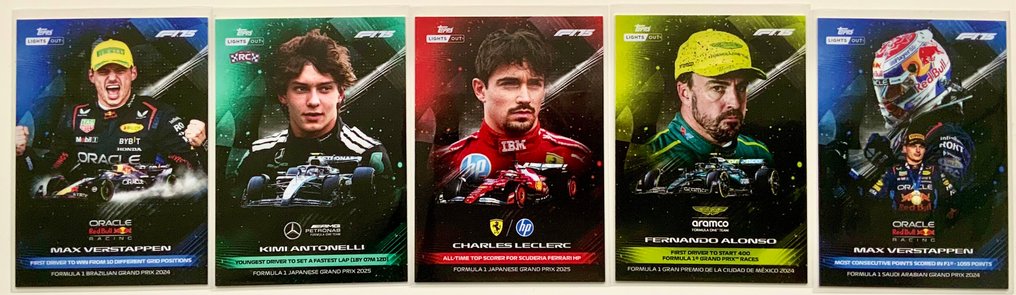 2025 Topps Formula 1 Max Verstappen, Lewis Hamilton All 57 cards Lights Out Complete set - Near Mint (NM) #2.1
