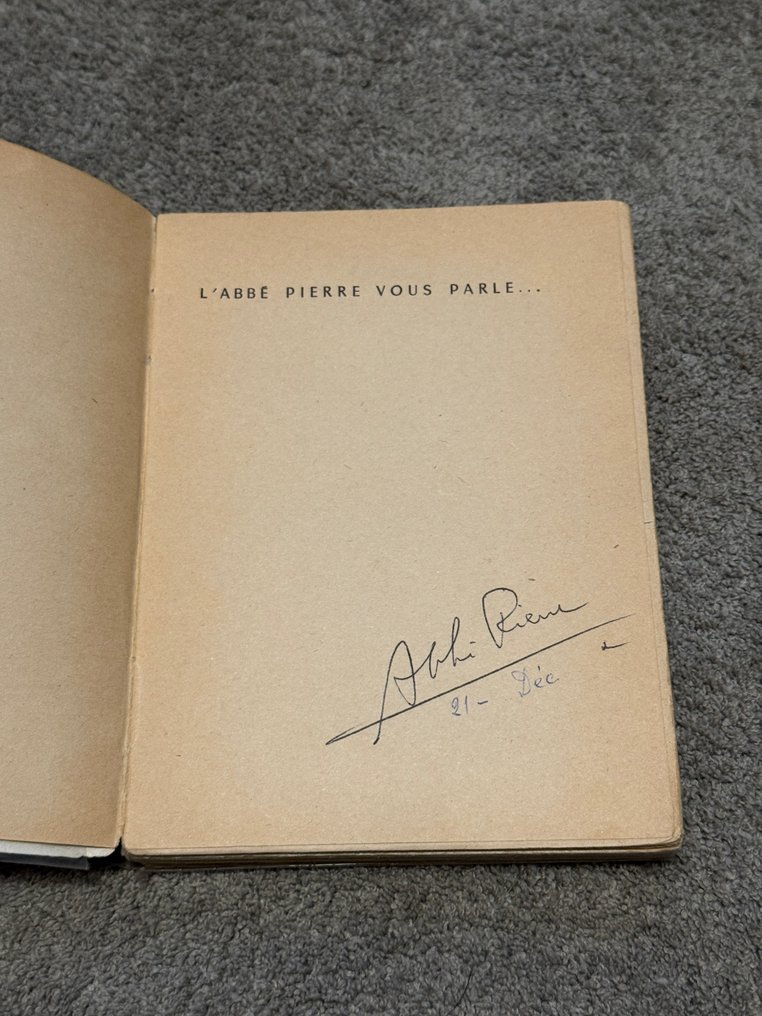 Abbé pierre - Livre signé Abbé Pierre - 1955 #1.0