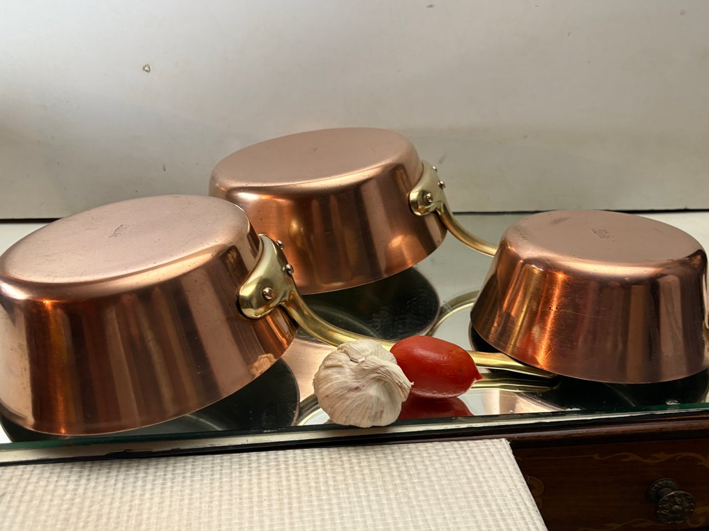 Pande (3) - COOK DRIE professionelle pander - Kobber, Inderside RVS #4.3