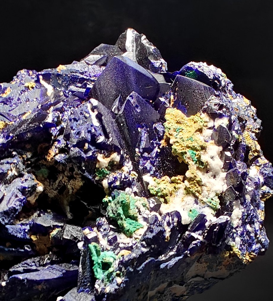 Azzurite Cristalli su matrice - Altezza: 10 cm - Larghezza: 9 cm- 385 g #4.3