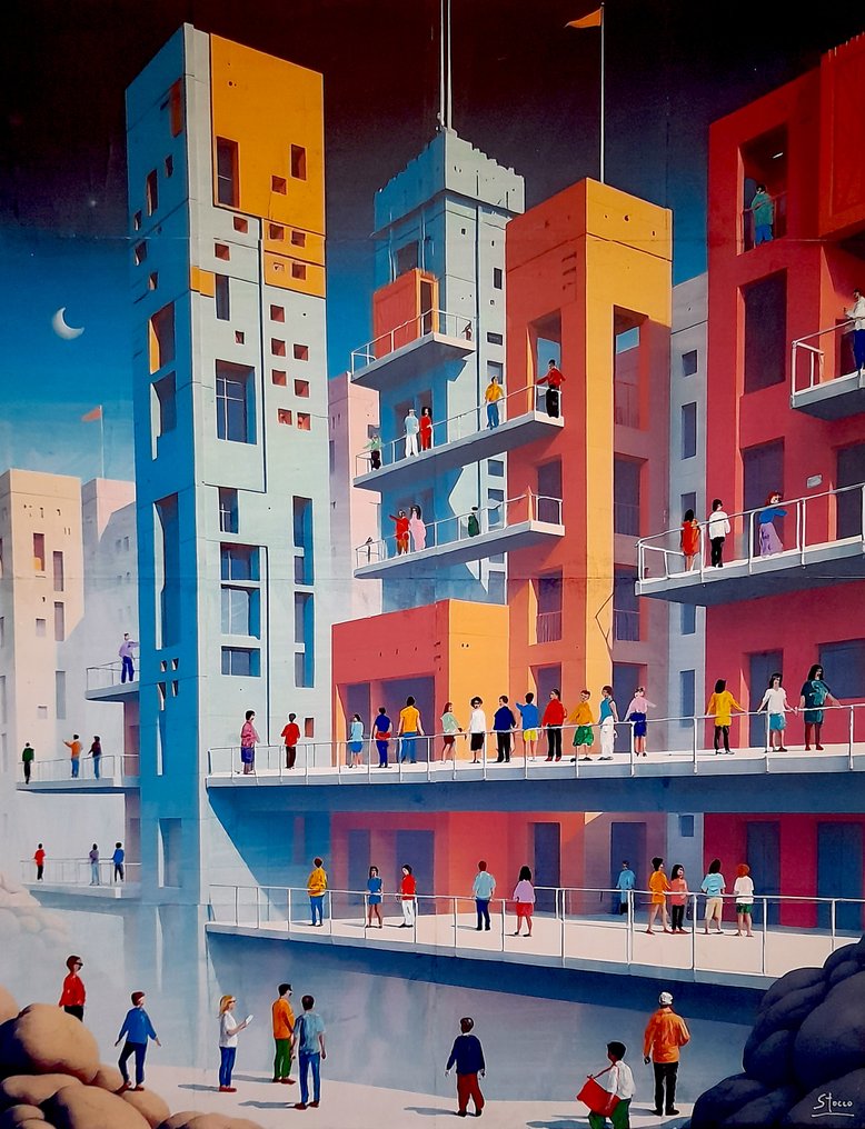 Giorgio Stocco - Tourists walking- opera unica #1.0