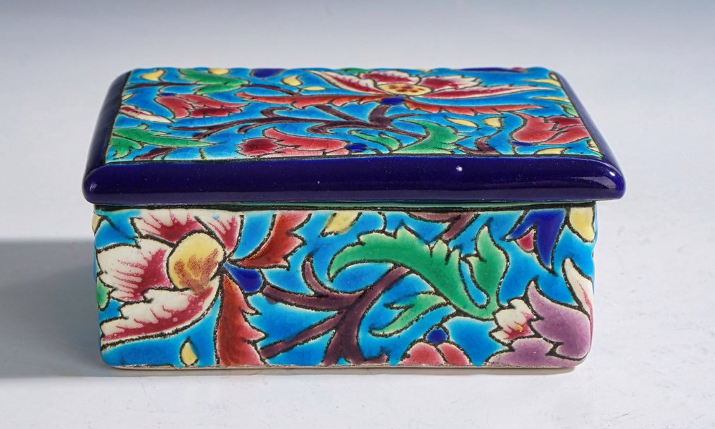 La Faïencerie de Longwy - Πιατέλα - Πιατέλα με φυτικό διακόσμηση Cloisonné. - Πήλινο #1.0