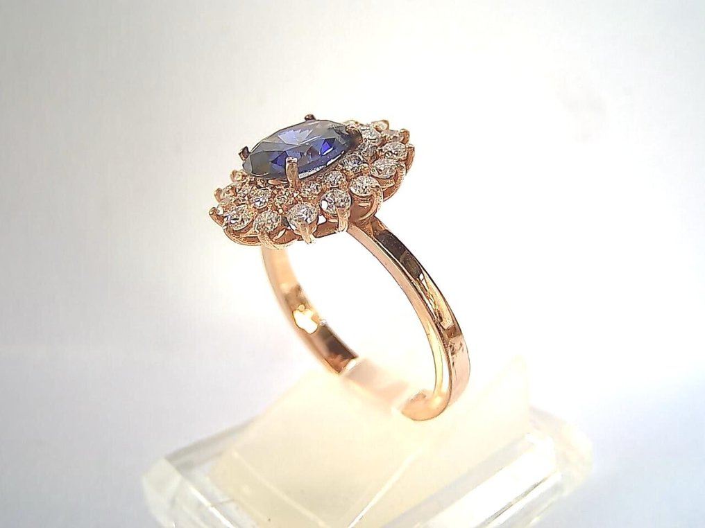 Gyűrű - 18 kt. Rózsa arany -  2.57ct. tw. Tanzanit - Gyémánt #3.2