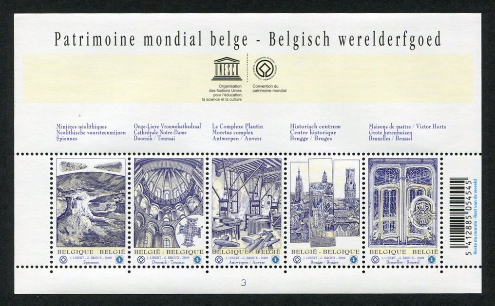 Belgio 2009 - Collezione completa di francobolli e foglietti come previsto sui fogli di album Davo. #3.2