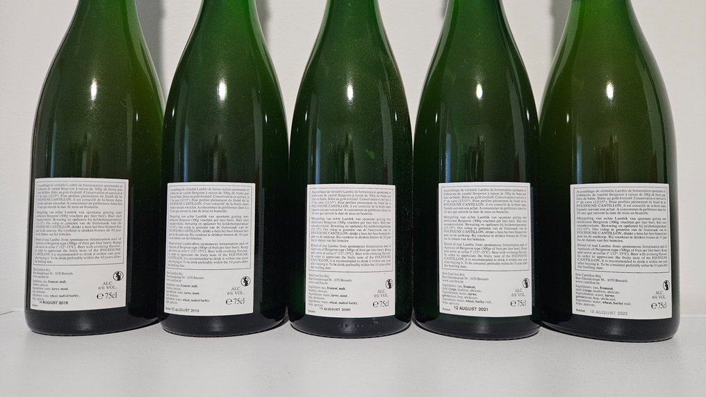 Cantillon - Fou'Foune 2018, 2019, 2020, 2021 & 2022 - 75cl -  5 bottles  #4.3
