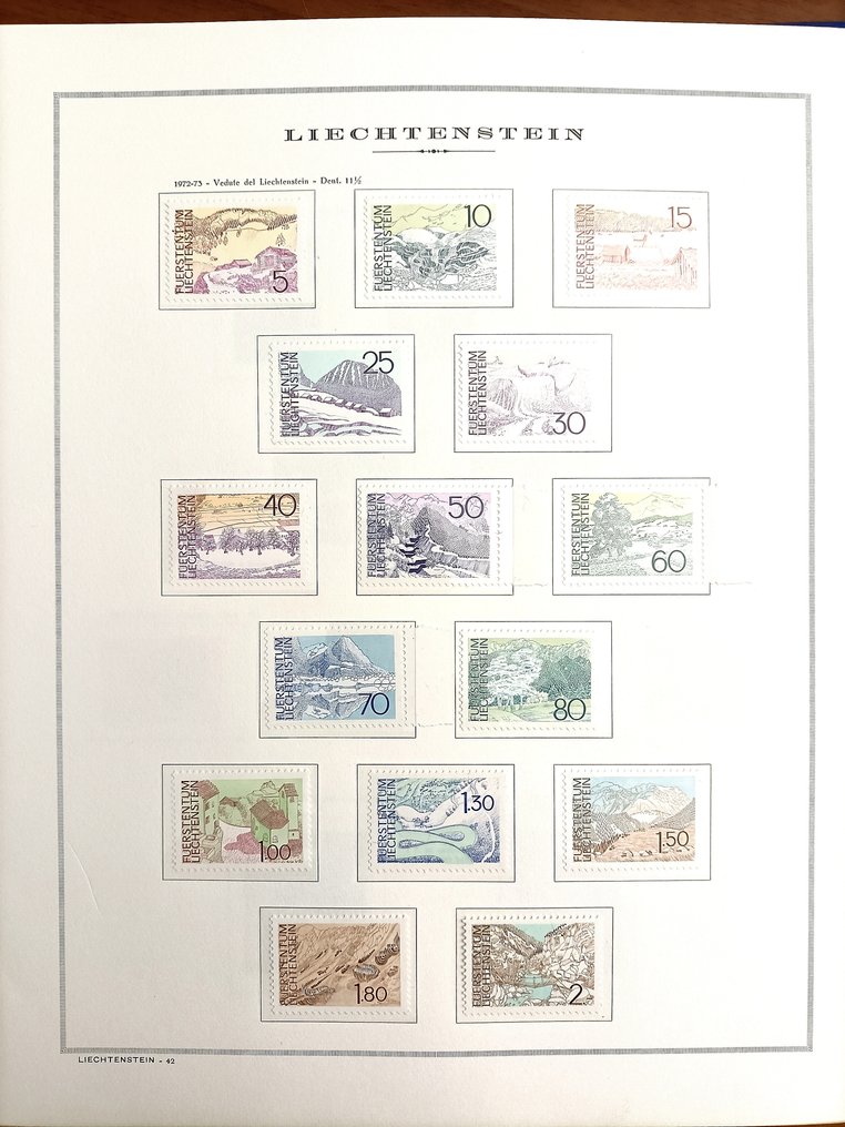 Liechtenstein 1973/1996 - Collezione del periodo con Foglietti e Servizi su album Marini MNH** - No Reserve Price #2.1