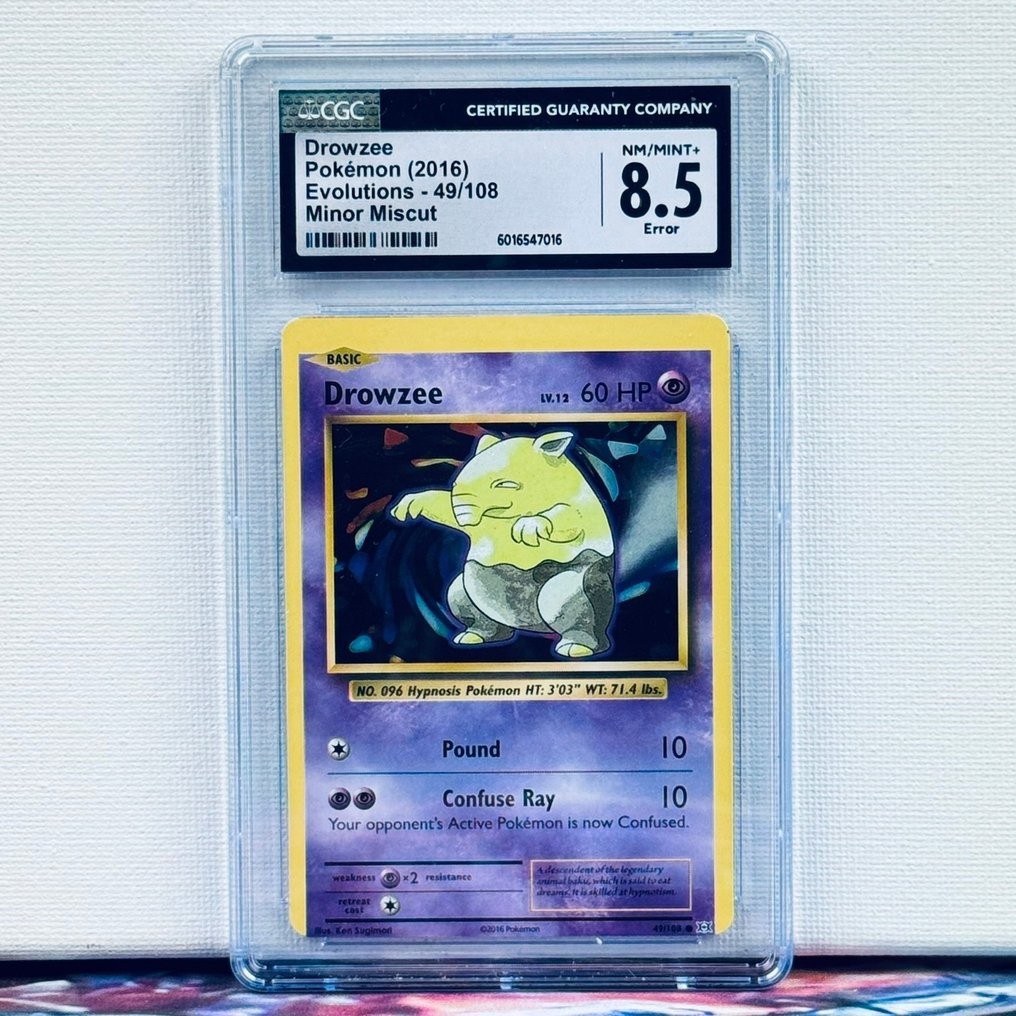 Pokémon Graded card - Drowzee 49 Miscut - Pokémon - CGC 8.5 #1.0