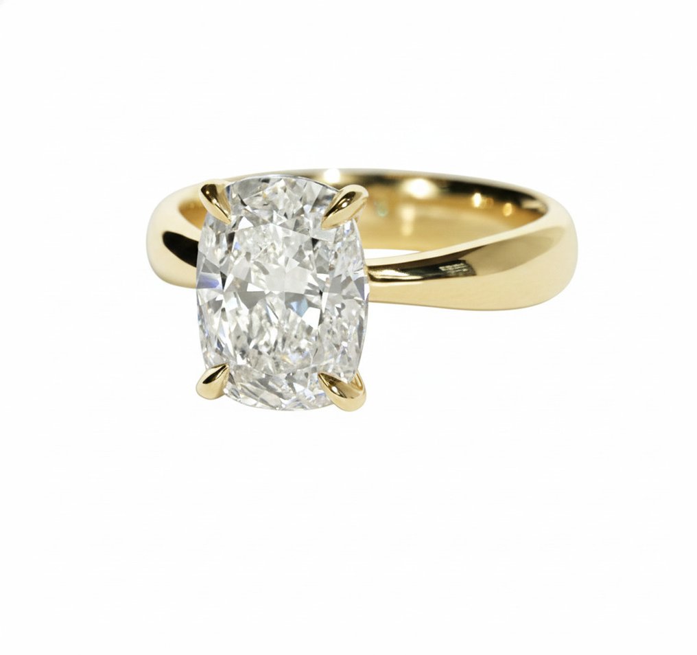 Δαχτυλίδι - 14 καράτια Κίτρινο χρυσό - 3.03ct. tw. Διαμάντι (Εργαστηριακής καλλιέργειας) #1.0