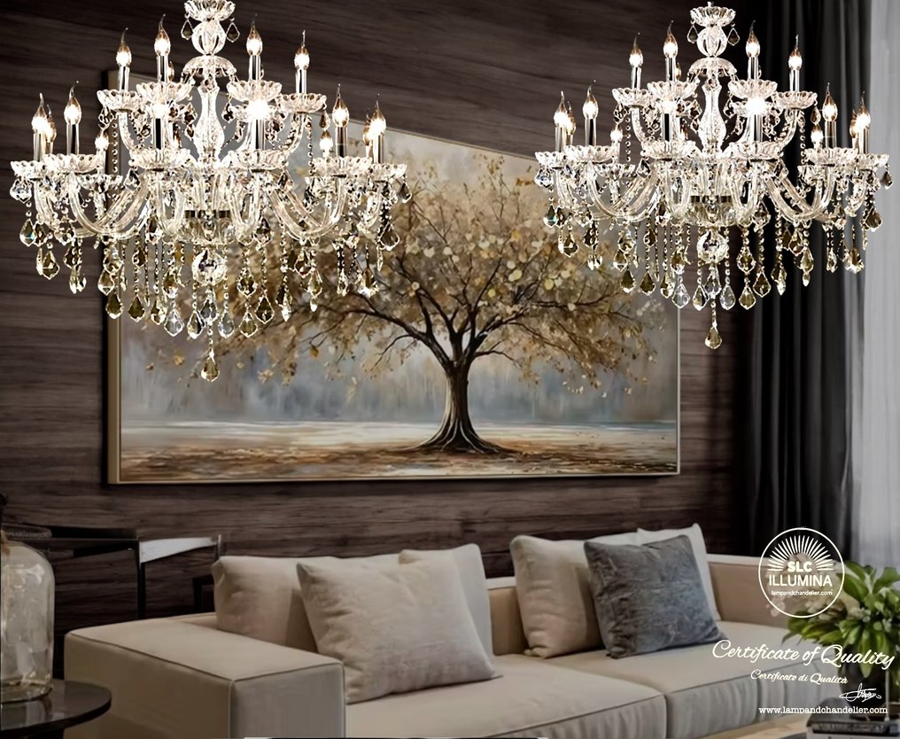 SLC Illumina - MG - Πολυέλαιος (2) - MT 18 Luci - Κρύσταλλο - ΜΤ18Λ #1.0