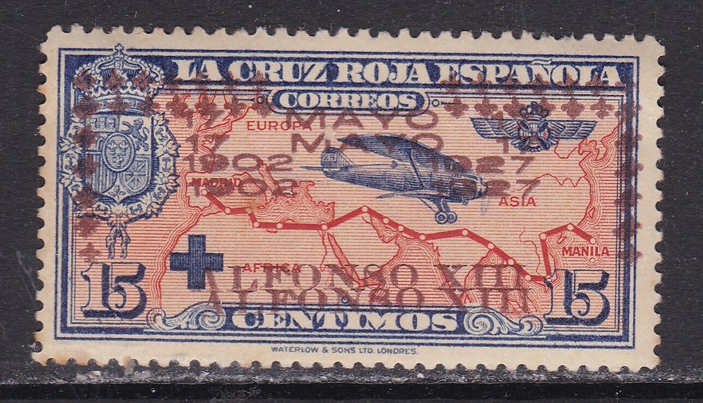 Spanien - 1927 - Rotes Kreuz - Vielfältiges in der Eignung - Edifil 365hh, 366hi, 368hcc y 369hi #4.3