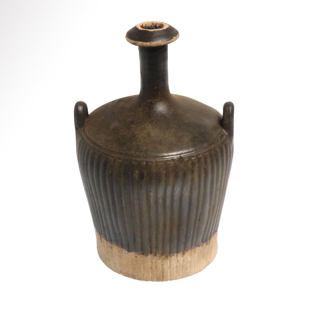 Oud-Grieks Terracotta Glazed Twin Handled Flask (Samothrace Type) #1.0