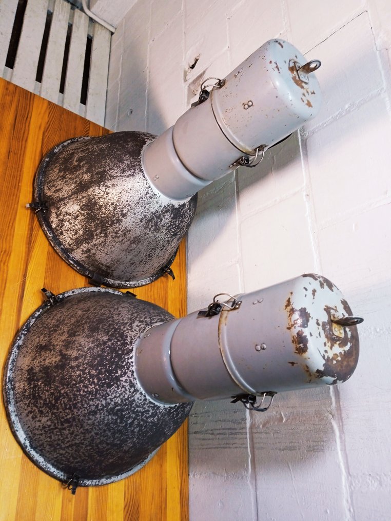 eLGO - Hengende lampe (2) - Vintage Factory Lamp with Patina - Metall #4.3