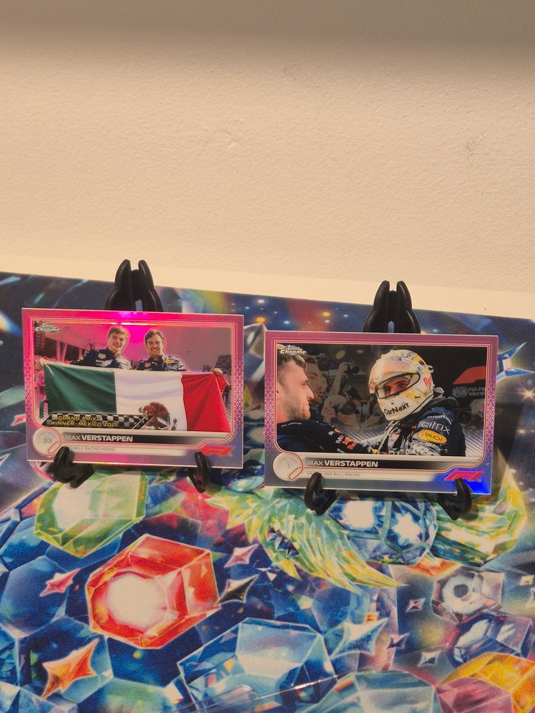 2021 Topps Chrome, Pink /75 Max Verstappen 33 壓膜, 平行卡 - 2 Card - 狀況優良(EX) #1.0