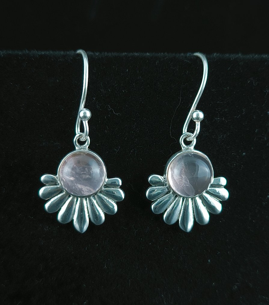 Cuarzo - Plata - Pendientes - Pendiente Plata de Ley #1.0