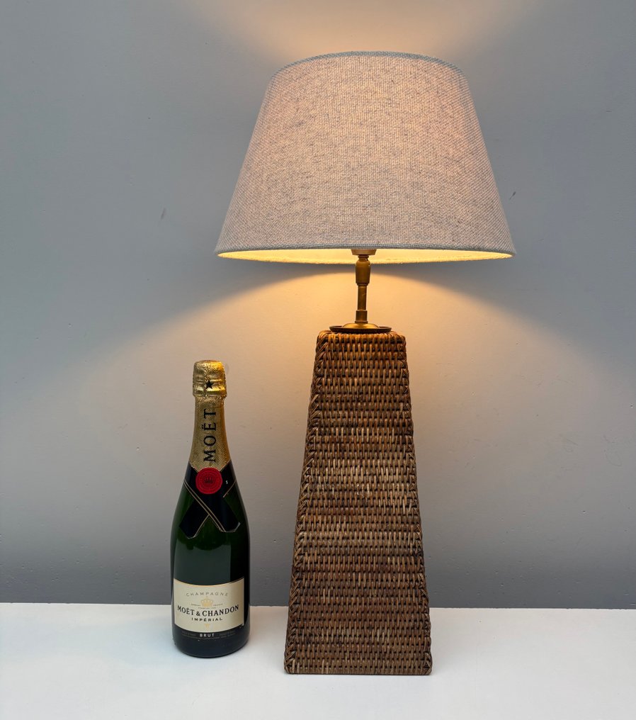 台灯 - 藤, 亚麻 - 奢华编织台灯 #1.0