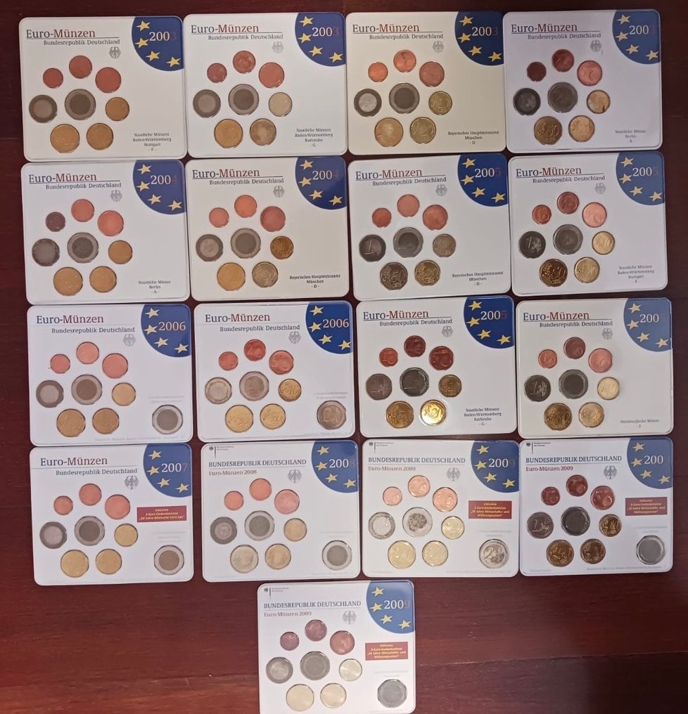 Tyskland. Year Set (BU) 2003/2009 (17 sets) (Ingen reservasjonspris) #1.0