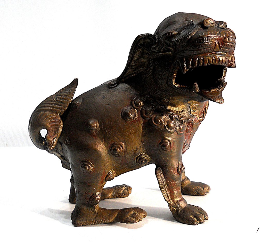 Statuetta - Leone guardiano (Foo Dog) - Bronzo #1.0