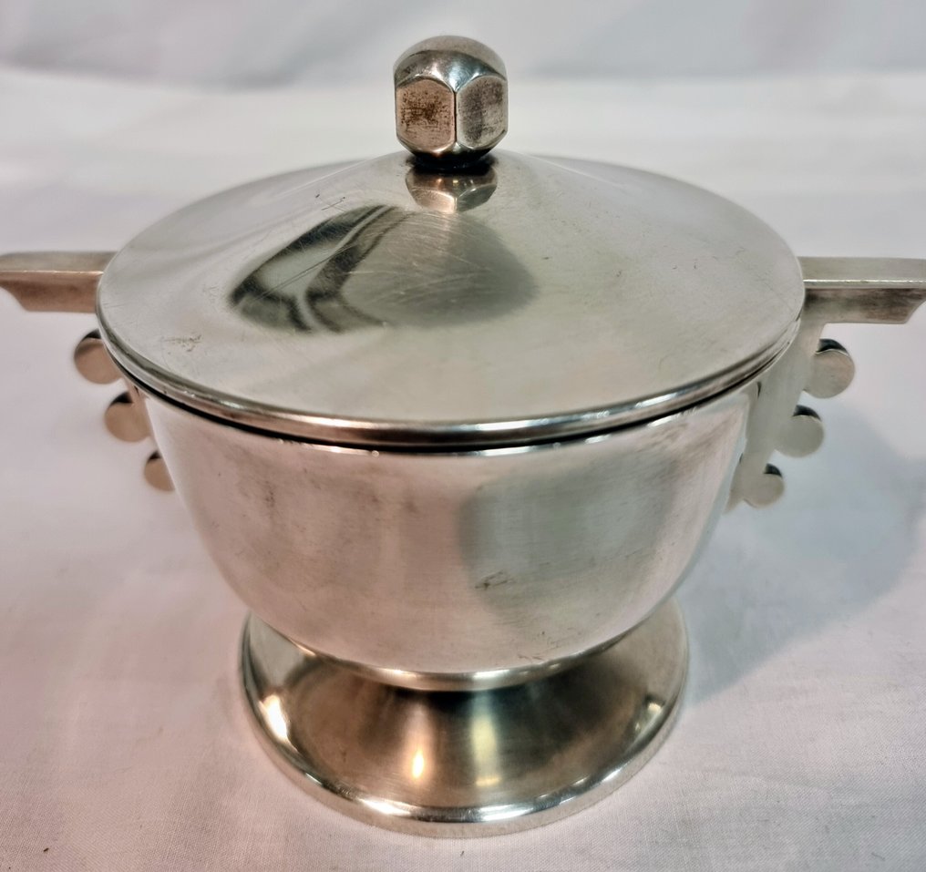 Contenitore per zucchero - Placcato argento, Placcato oro - Art Deco Versilbert, punze #1.0