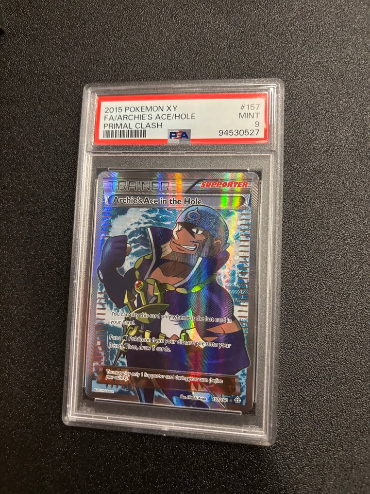 Pokémon Graded card #157 Archie’s ace in the Hole Full art - PSA 9 - XY - Primal Clash #1.0