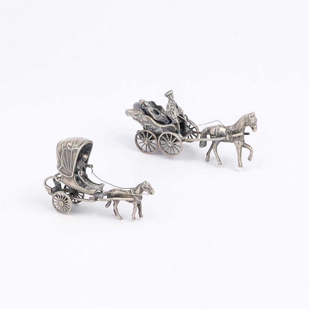 J. Weeda & Argentor - 'Rijtuigen' - Personnage miniature (2) - Argent 835 #1.0