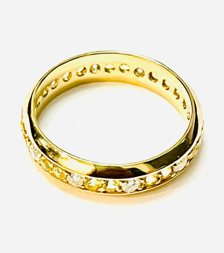 Δαχτυλίδι - 14 καράτια Κίτρινο χρυσό - 1.50ct. tw. Ζαφείρι - Διαμάντι #1.0