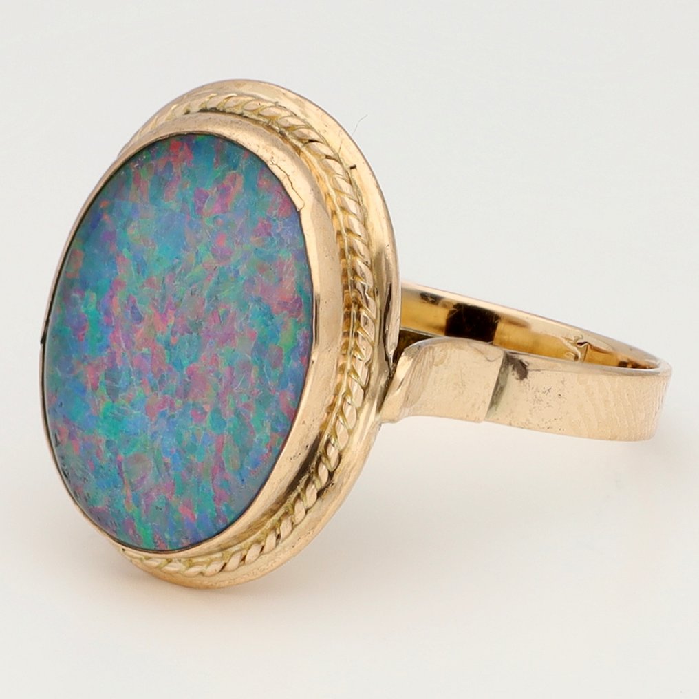 Bague - 14 carats Or jaune - Opaal #1.0
