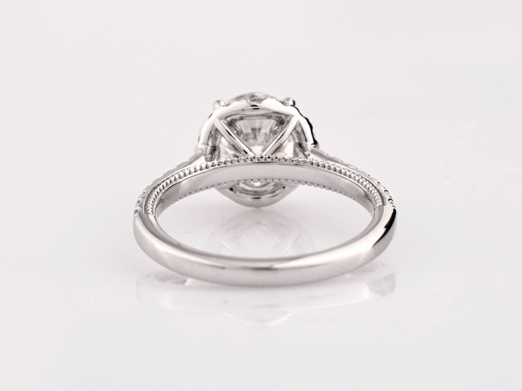 Sormus - 14 kt. Valkokulta -  2.57ct. tw. Timantti (Laboratoriossa kasvatettu) - Timantti #2.1