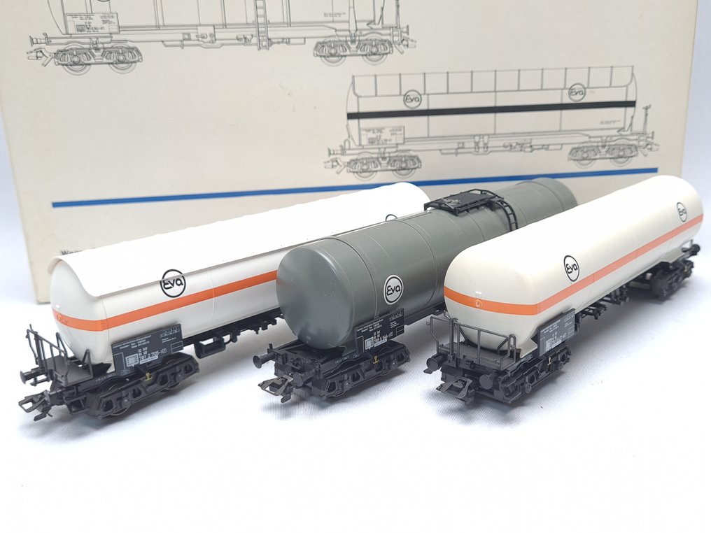 Märklin H0 - 4855 - Modellvonat teherfuvarozási vagonszett (1) - 3 x EVA ketelwagens - DB #2.1