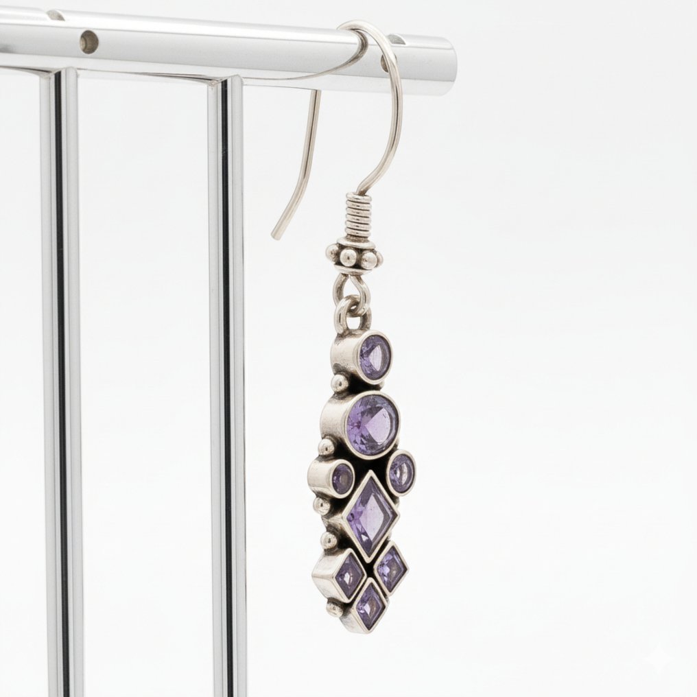 Ametyst - Sølv - Øredobber #4.3
