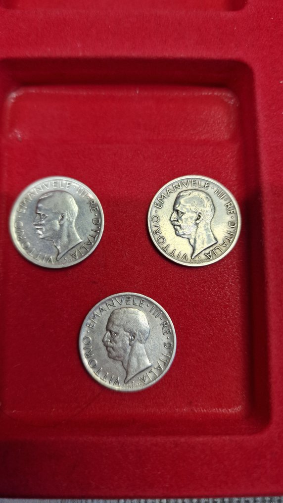 Italy, Kingdom Vittorio Emanuele III. 5 Lire 1926-1930 (5 monete) (No reserve price) #3.2