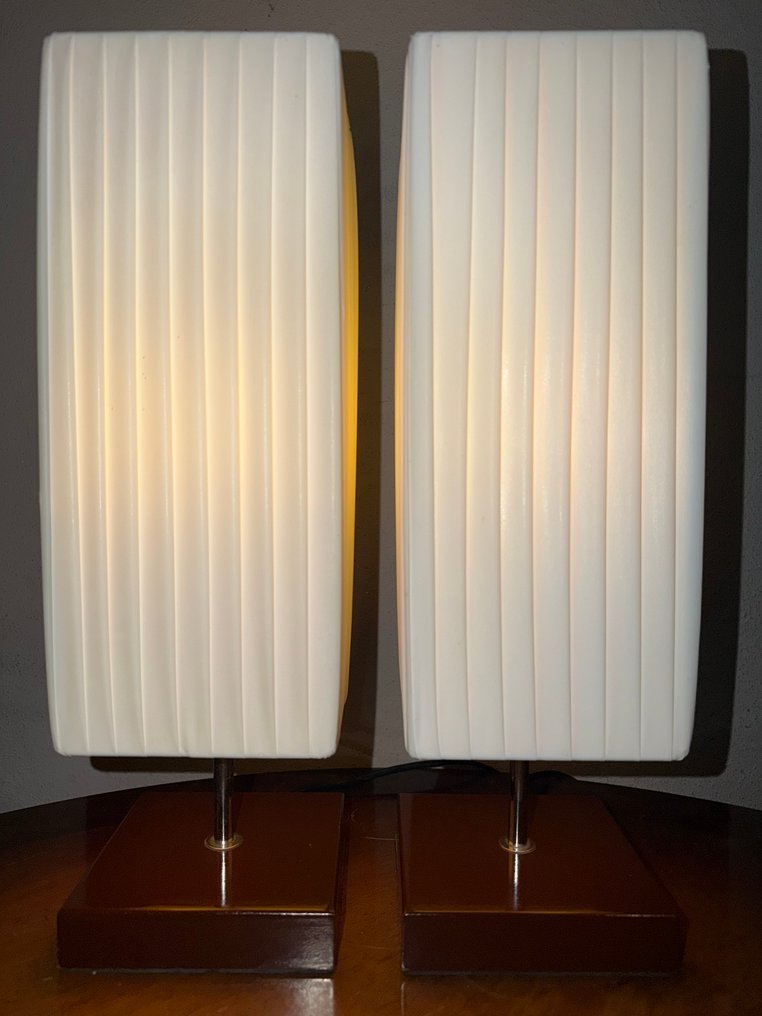 Table lamp (2) - Brass, Fabric - A pair of table lamps #3.2