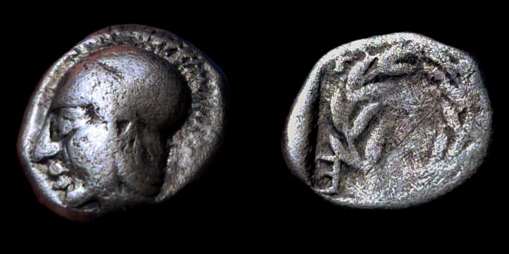 Eolia, Elaea (Elaia) Diobol Circa 450-400 BC  (Senza prezzo di riserva) #1.0