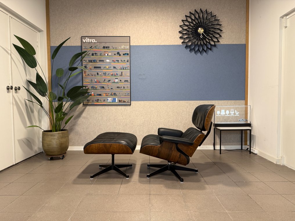 Vitra - Charles & Ray Eames - Șezlong canapea - Model 670 & 671 - Piele, Lemn de trandafir, Aluminiu #1.0