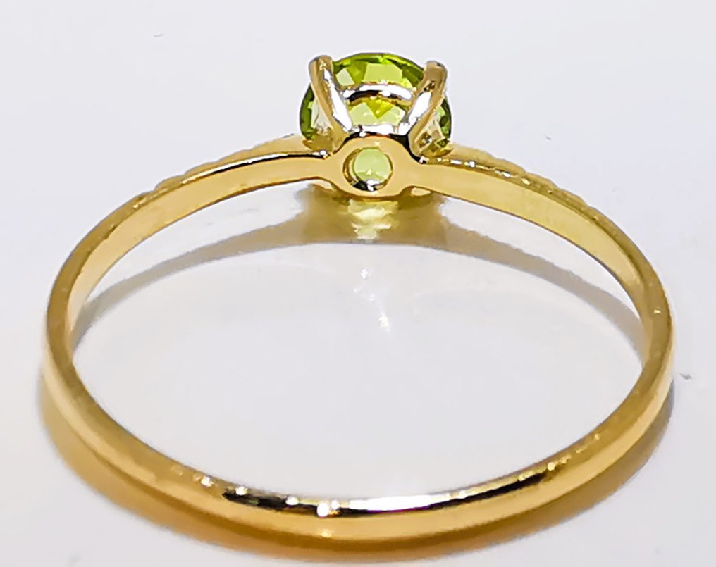 Sans prix de réserve - Bague - 14 carats Or jaune -  0.45ct. tw. Péridot - Diamant #3.2