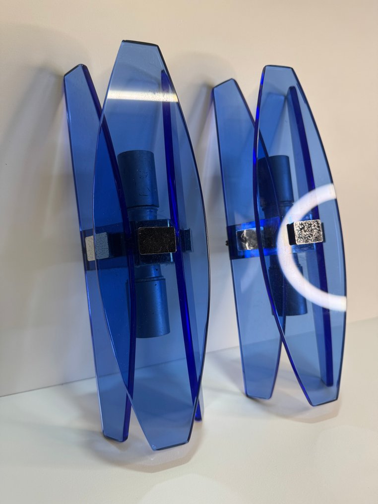 Veca - Fali lámpatest (2) - Üveg, Króm, Műanyag #1.0